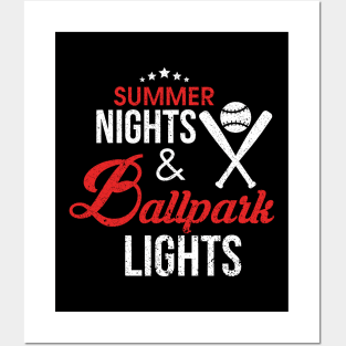 Summer Nights & Ballpark Lights Baseball Players Posters and Art